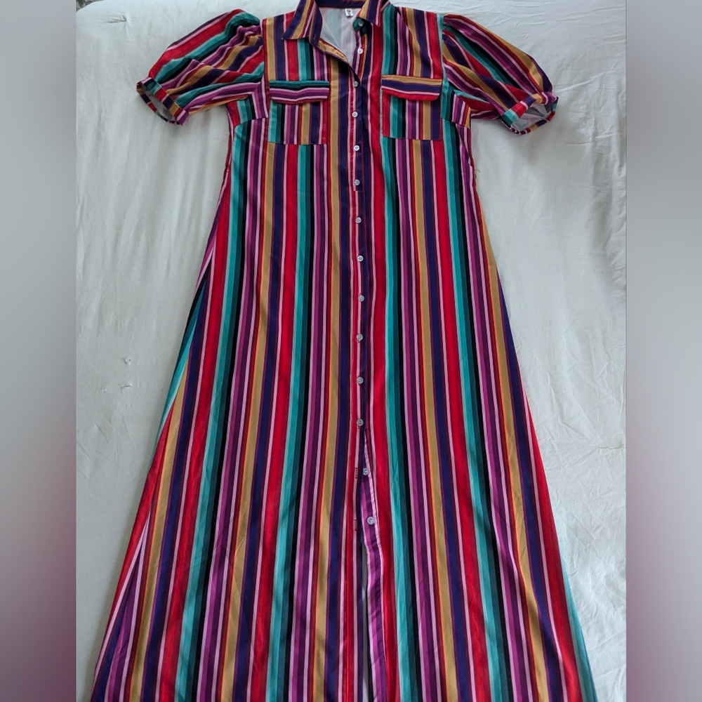 Order Plus Striped Maxi Dress